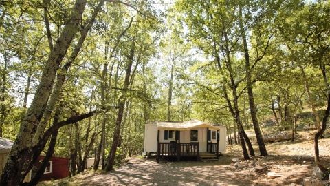 Location mobil home en Ardèche dans camping avec accès rivière